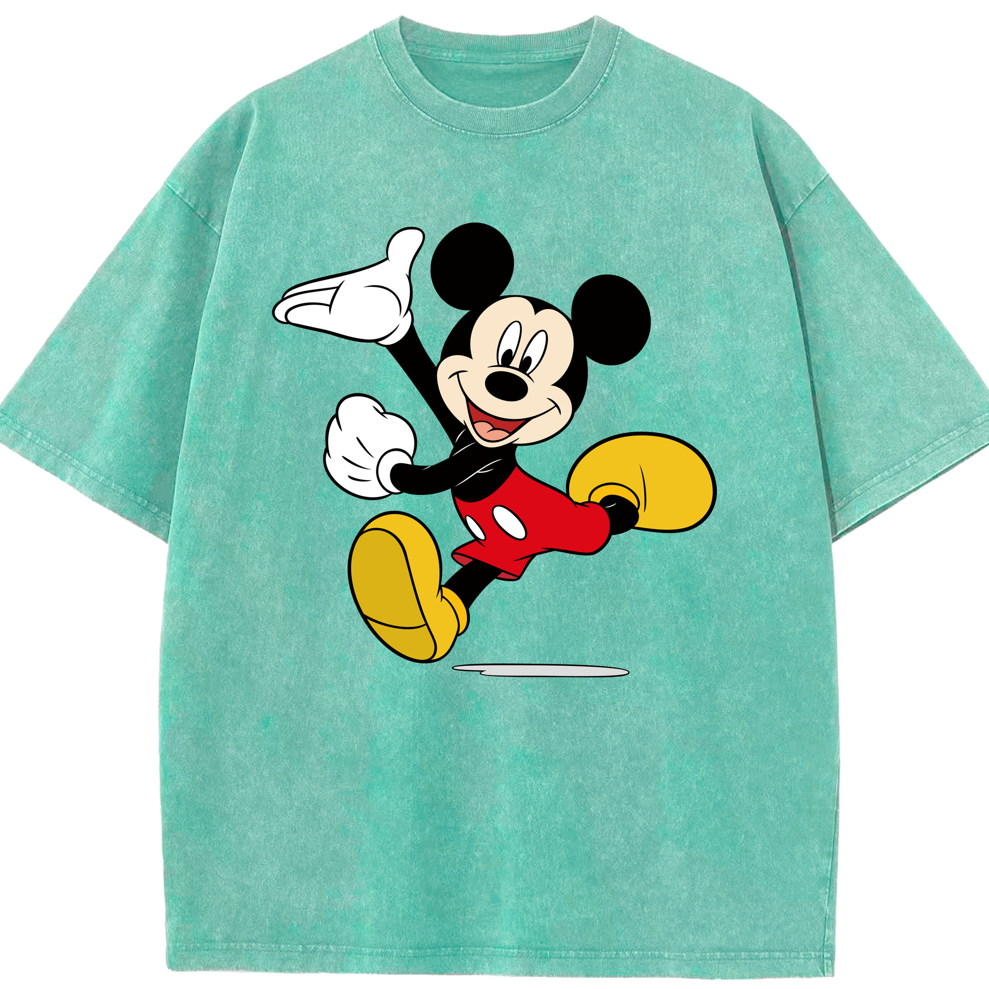（画像用） ミッキーマウス Mickey Mouse 綿100% ヴィンテージ風 半袖Tシャツ（フロントプリント）